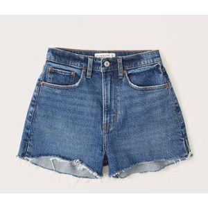Abercrombie & Fitch Size 35/20 Curve Love The‎ Mom Shorts High Rise Blue